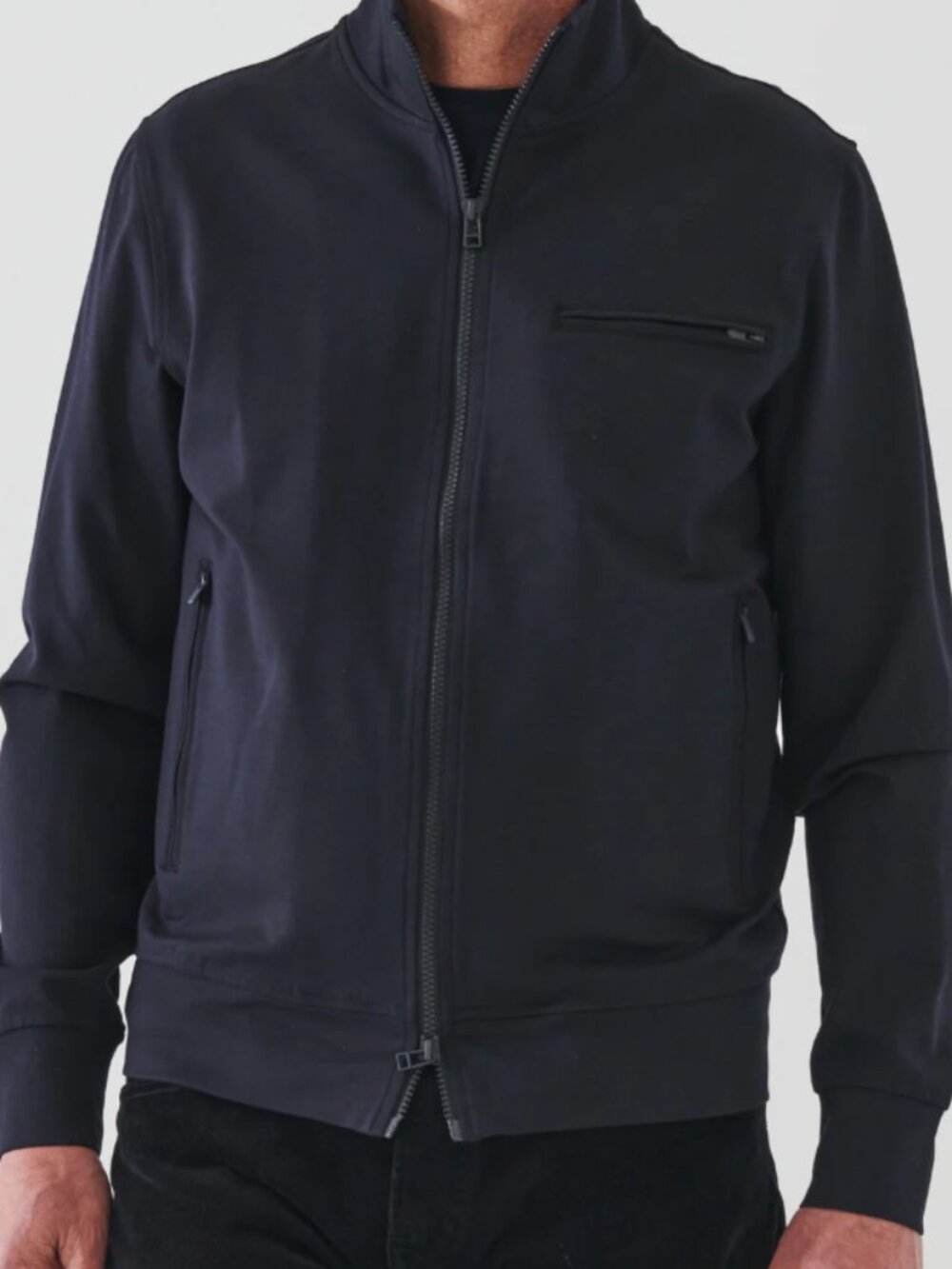 Patrick Assaraf Four-Way Stretch Track Jacket, Two-Way Zipper - Mens Medium